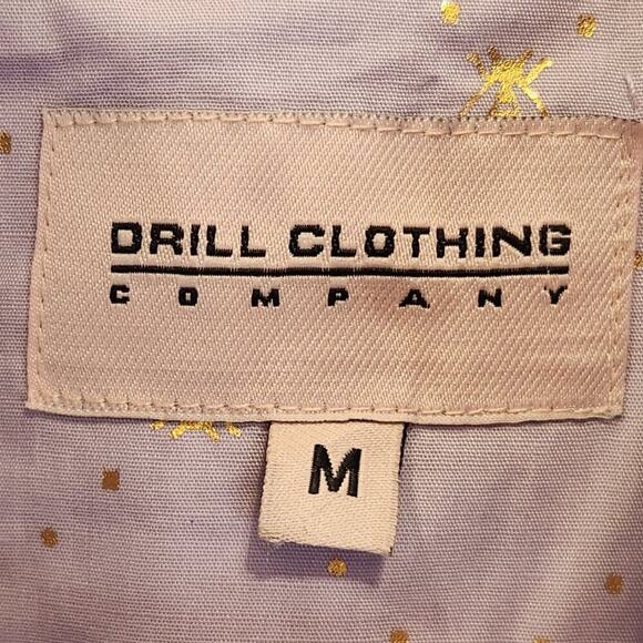 DRILL Clothing Shirt Button Down Purple Gold Bee Casual Preppy Layer - Size M - Picture 5 of 7